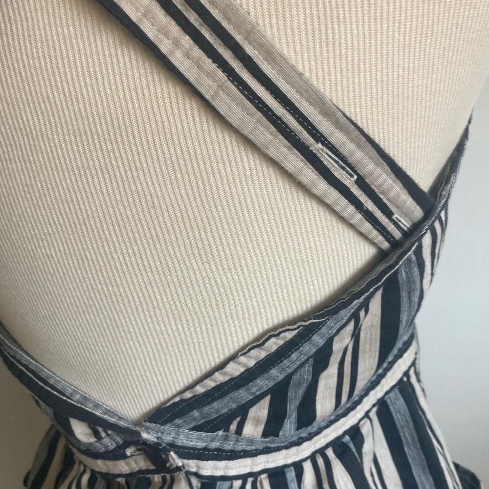 MADEWELL button up smock breathable striped criss cross knee length dress - Picture 4 of 8